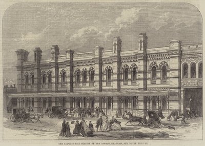 Der Ludgate-Hill-Bahnhof der London, Chatham und Dover Railway (Stich) von English School