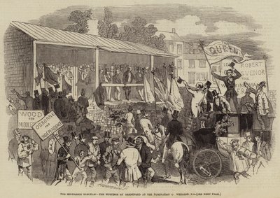 Die Middlesex-Wahl, die Wahlplattform in Brentford bei der Nominierung am Mittwoch (Stich) von English School