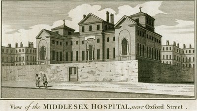 Das Middlesex Hospital, nahe der Oxford Street von English School