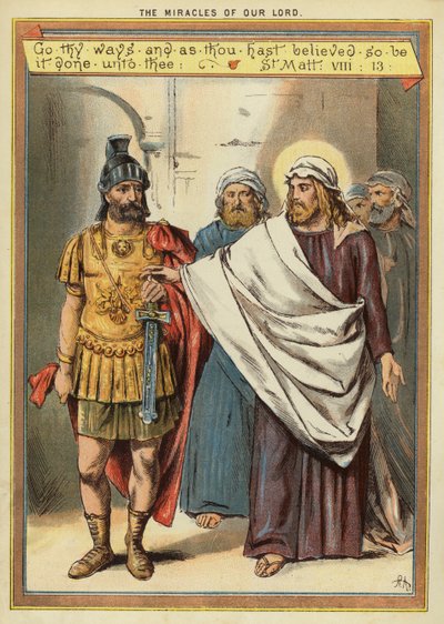 Die Wunder Christi: Heilung des gelähmten Dieners eines Zenturios, der großen Glauben hat von English School
