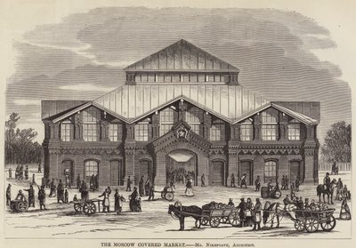 Der Moskauer überdachte Markt (Stich) von English School