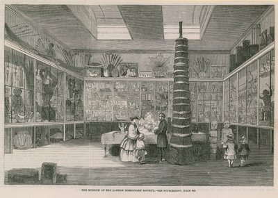 Das Museum der London Missionary Society, veröffentlicht in der Illustrated London News, 25. Juni 1859 von English School