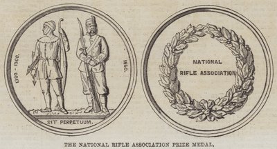 Die Preis-Medaille der National Rifle Association (Stich) von English School