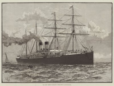 Das neue französische Atlantik-Dampfschiff La Bourgogne von English School