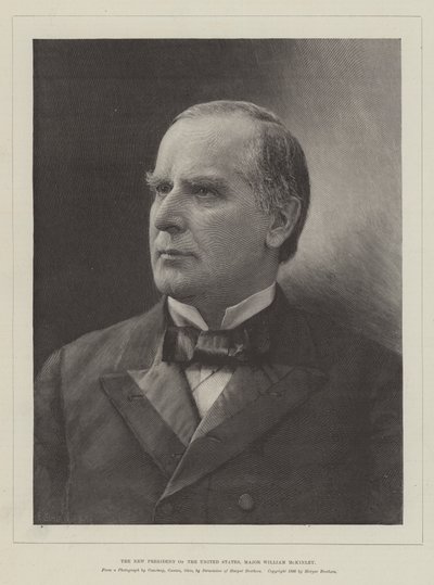 Der neue Präsident der Vereinigten Staaten, Major William McKinley von English School