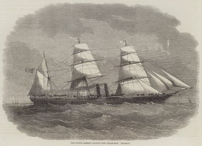 Das neue Dampfschiff "Hudson" des Norddeutschen Lloyd von English School
