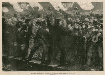 Das Oxford und Cambridge Bootsrennen: Ein Bahnhof der Metropolitan Railway an einem Renntag von English School