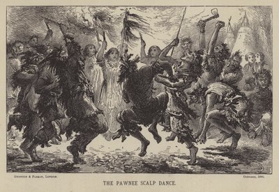 Der Pawnee-Kopftanz (Gravur) von English School