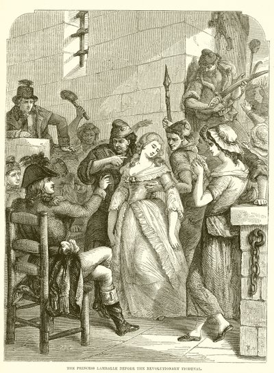 Die Prinzessin Lamballe vor dem Revolutionstribunal von English School