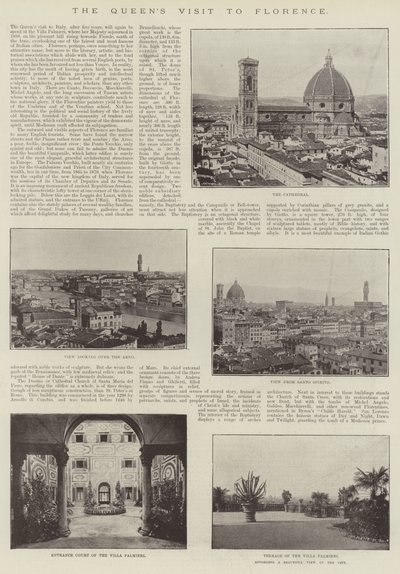 Der Besuch der Königin in Florenz (Gravur) von English School