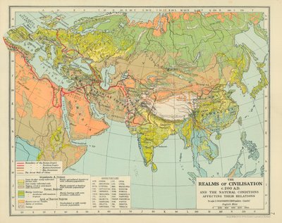 Die Reiche der Zivilisation um 200 n. Chr. und die natürlichen Bedingungen, die ihre Beziehungen beeinflussen von English School
