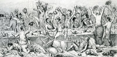 Das Reformers Dinner, Illustration aus dem Satirist, 1809 von English School