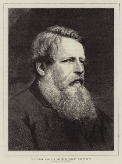 Der ehrenwerte Stafford Henry Northcote (Stich) von English School