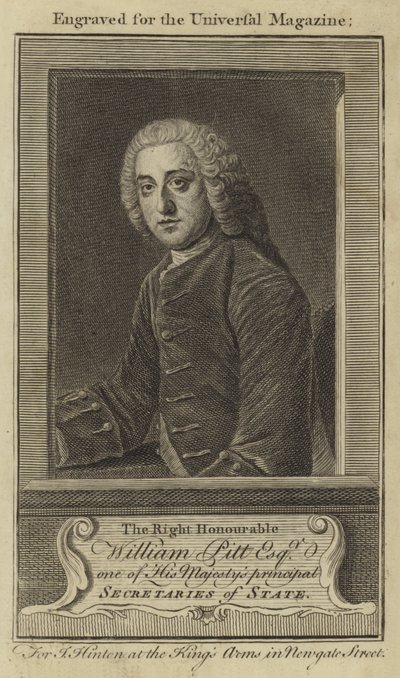 Der Ehrenwerte William Pitt, Esquire, einer der Hauptstaatssekretäre Seiner Majestät von English School