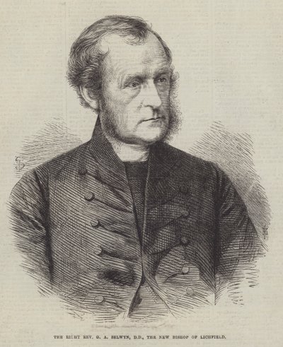 Der rechte ehrwürdige G A Selwyn, DD, der neue Bischof von Lichfield (Stich) von English School