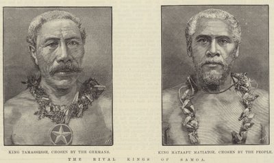 Die rivalisierenden Könige von Samoa (Stich) von English School