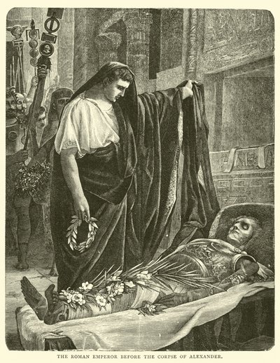 Der römische Kaiser vor der Leiche Alexanders von English School