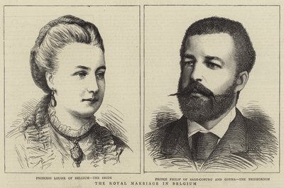 Die königliche Hochzeit in Belgien (Stich) von English School