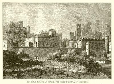 Der Königspalast in Gondar, der alten Hauptstadt von Abessinien von English School
