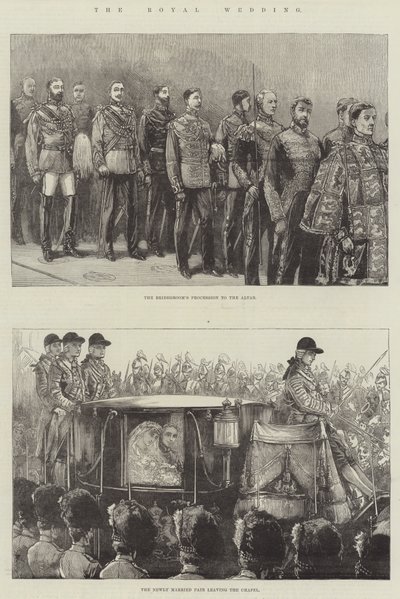 Die königliche Hochzeit (Gravur) von English School
