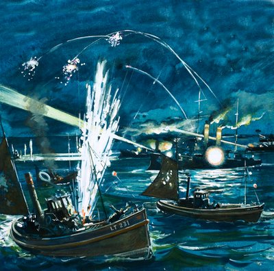 Die russischen Streitkräfte verwechseln eine britische Fischereiflotte mit einfallenden Japanern von English School