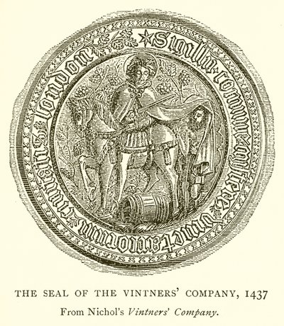 Das Siegel der Vintners Company, 1437 von English School
