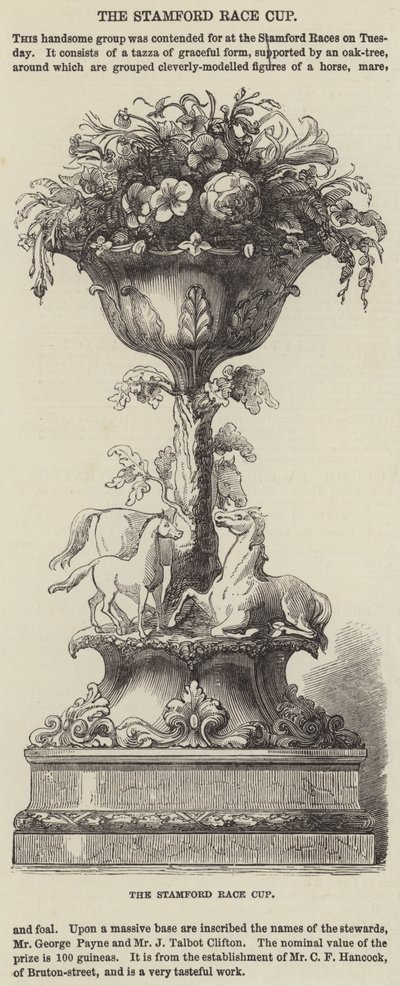 Der Stamford-Rennpokal (Gravur) von English School