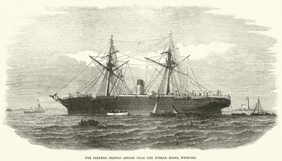 Der Dampfer Tripoli gestrandet nahe den Tuskar Rocks, Wexford von English School