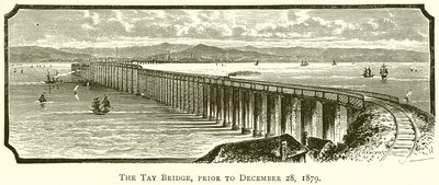 Die Tay-Brücke, vor dem 28. Dezember 1879 von English School