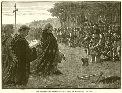 Der Dankgottesdienst auf dem Schlachtfeld von Agincourt von English School