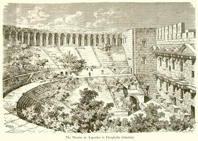 Das Theater von Aspendos in Pamphylien (Innenansicht) von English School