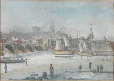 Die Tyne-Brücke - Der große Frost, 1784 von English School