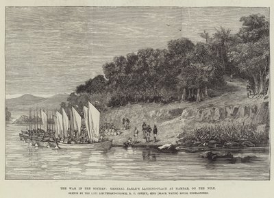 Der Krieg im Sudan, General Earles Landeplatz bei Hamdab am Nil von English School