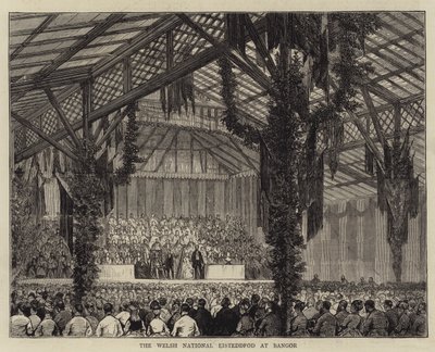 Das walisische National-Eisteddfod in Bangor (Gravur) von English School