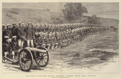 Der Zulukrieg, die Marinebrigade landete von der HMS "Active" von English School