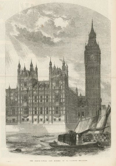 Der Uhrturm der neuen Houses of Parliament von English School