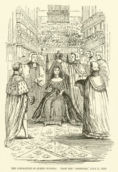 Die Krönung von Königin Victoria, aus dem Observer, 2. Juli 1838 von English School