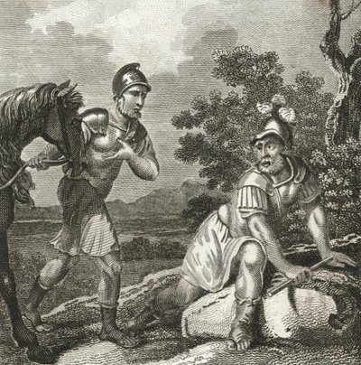 Der Tod von Aemilius Paulus (Gravur) von English School