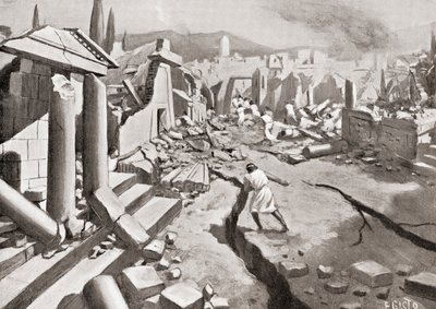 Das Erdbeben in Sparta, antikes Griechenland, 464 v. Chr., aus Hutchinson