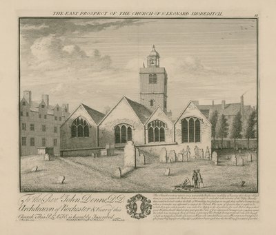 Die Ostansicht der Kirche St. Leonard Shoreditch von English School
