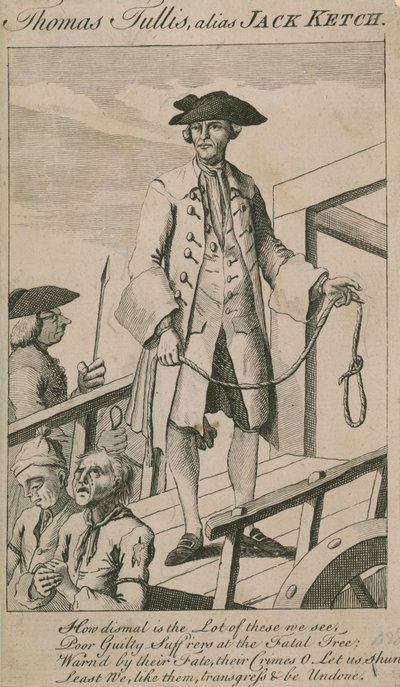 Die Hinrichtung von Thomas Tullis, alias Jack Ketch (Gravur) von English School