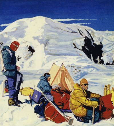 Die Expedition errichtete acht Lager, das letzte 2.000 Fuß unter dem Gipfel von English School