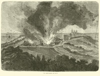 Die Explosion in Laon, September 1870 von English School