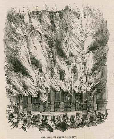 Das Feuer in der Oxford Street, London von English School