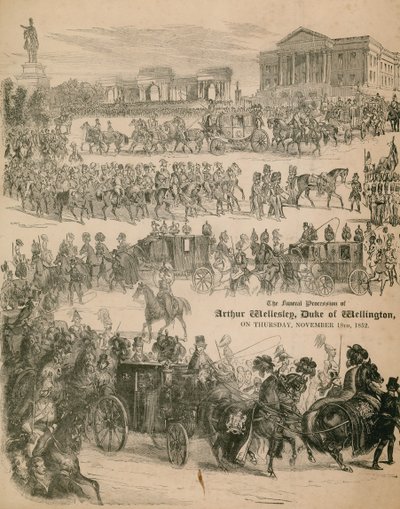 Die Trauerprozession von Arthur Wellesley, dem Herzog von Wellington, am 18. November 1852 von English School