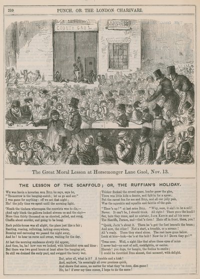 Die große moralische Lektion im Horsemonger Lane Gaol von English School