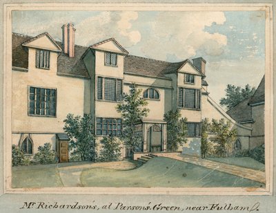 Das Haus von Samuel Richardson in Parsons Green, nahe Fulham, London von English School