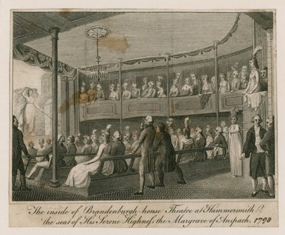 Das Innere des Brandenburgh House Theaters in Hammersmith von English School