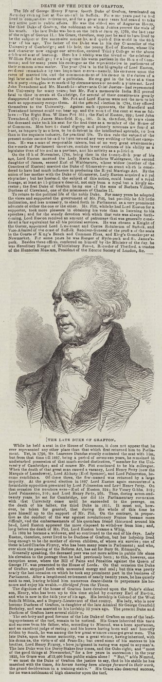 Der verstorbene Herzog von Grafton von English School
