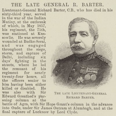 Der verstorbene Generalleutnant Richard Barter von English School